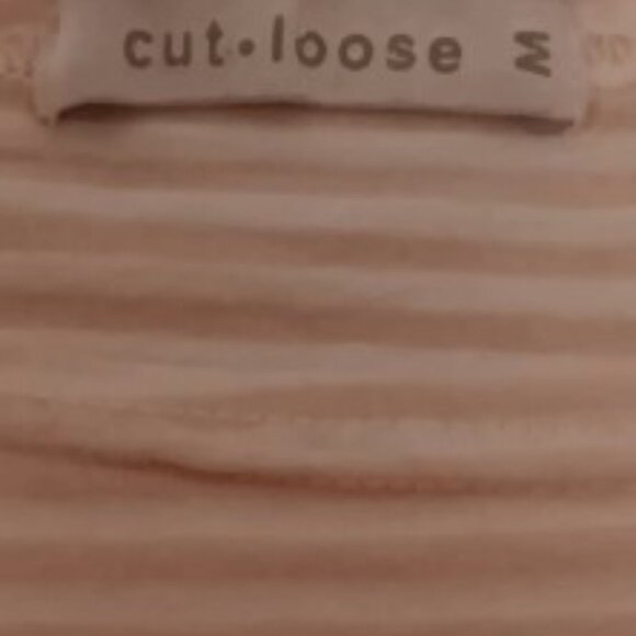 Cut Loose Tee Women's M Shirt Pink w Pink Stripes 3/4 Sleeves Cute Casual Top - Picture 3 of 8